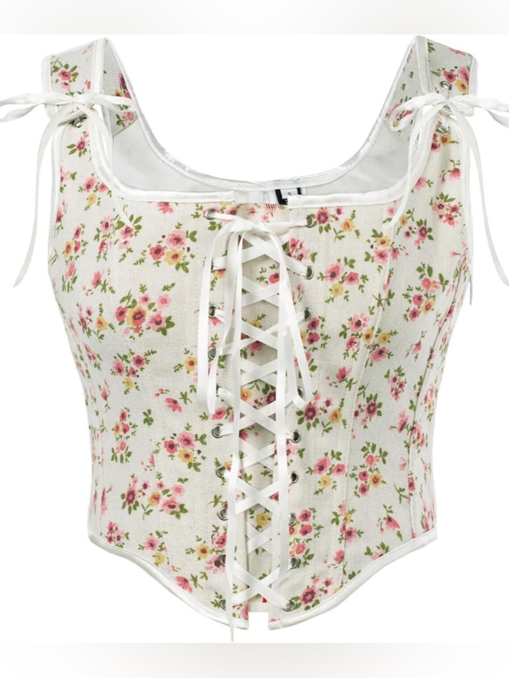Scarlet Darkness Women's Victorian Lace-Up Floral Piercing Corset Small Like New
